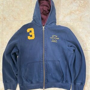 Ralph Lauren Vintage Navy Double Zip Hoodie